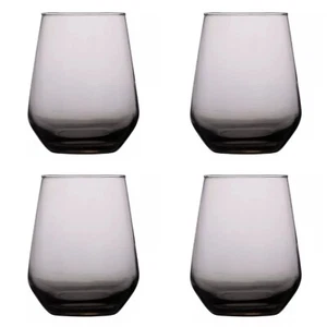 4Pc Water Juice Drinking Glasses Bar Beverage Cocktail Beer Tumbler Smoked Black - Picture 1 of 3