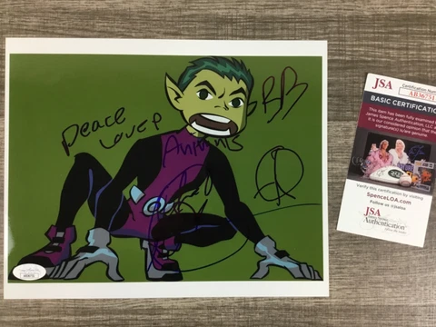 (SSG) GREG CIPES Beast Boy - Teen Titans Signed 10X8 Color Photo with a JSA COA Cover