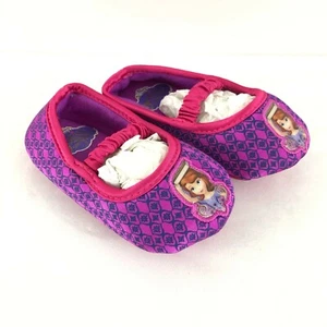 Disney Sofia the First Toddler Girls Slippers Soft Sole Flats Pink Purple S 5/6 - Picture 1 of 6