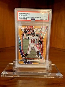 Mosaic Tom Brady Will to Win Orange Fluorescent 2021 #/25 PSA 9 💎 🔥 - Imagen 1 de 3