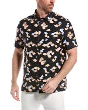 $150 TED BAKER Hadrian Abstract Floral Short Sleeve Linen Button-up Shirt Size 5