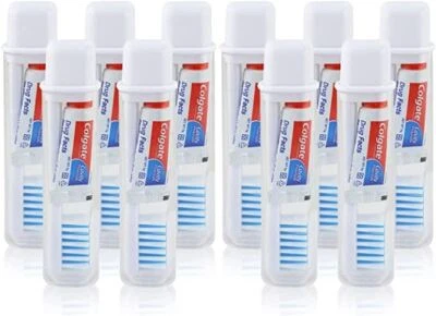 ONLINEFORU LYD 10 Stück Reisezahnbürste und Colgate Zahnpasta 5g