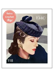 1940s Crochet Military Style Hat Pattern - Copy - Picture 1 of 2