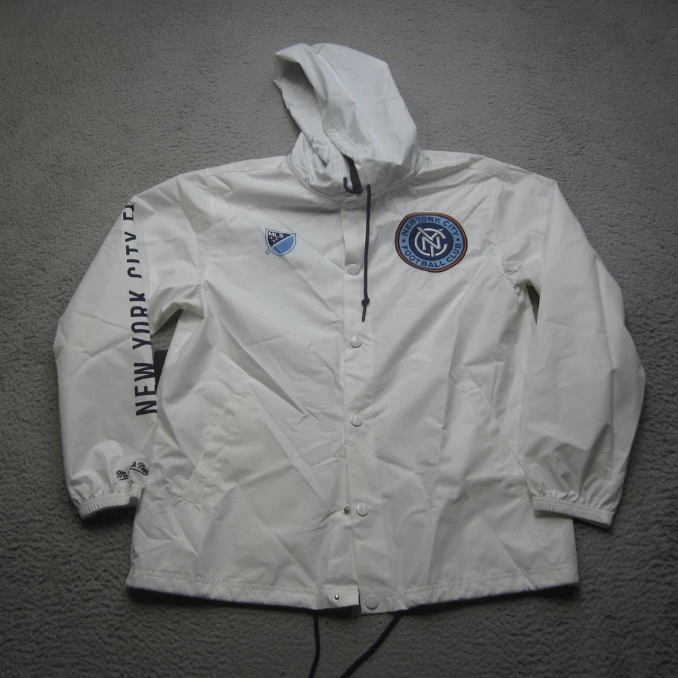 New York City FC Jacket Mens Medium MLS Soccer Hooded Pullover Mitchell Ness - Image 1 of 4