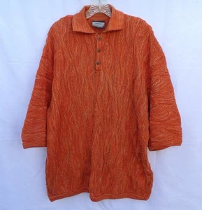 Coogi Basics Authentic Mens Orange Cotton Knit Short Sleeve Sweater Size XXL - Picture 1 of 8