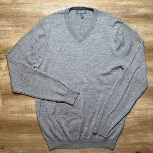 Bonobos Pullover Herren mittelgrau Merinowolle Slim Fit V-Ausschnitt Preppy Business - Bild 1 von 9