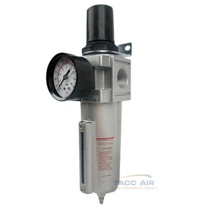 3/4" Compressed Air In Line Compressor Filter & Regulator Combo Piggyback System - Picture 1 of 11