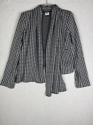 Cabi Cardigan Jacket 3904 Size Small Black White Houndstooth Shawl Front Open - Imagem 1 de 4