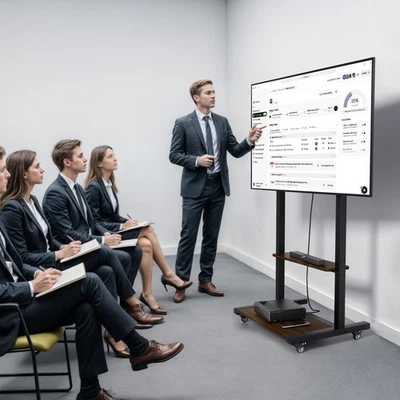 "Soporte de TV móvil para pantallas de 40-86"" de hasta 110 libras con estantes de MDF de 2 niveles carro de TV" Foto 1 de 4