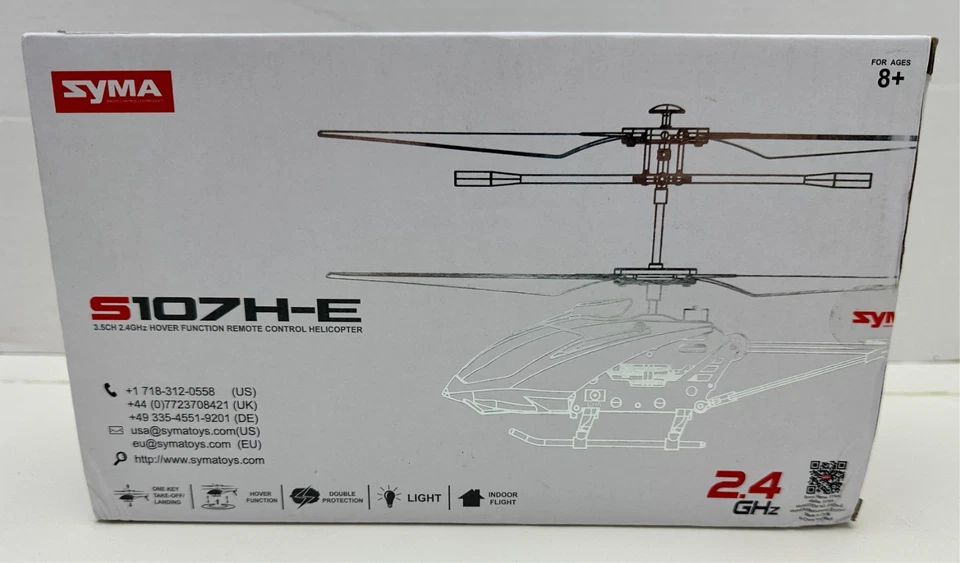 Syma S107H-E RC Helicóptero 2.4-GHz 3.5 Canales Función Hover con Controlador Rojo Foto 1 de 4