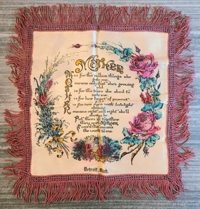 Vintage Mother Souvenir Fabric Tapestry Wall Hanging - Picture 1 of 1
