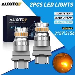 AUXITO Amarillo Ámbar 3157 3156 LED 3457 Intermitente Señal de Giro Bombillas CANBUS 2x - Imagen 1 de 12