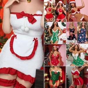Sexy Women Christmas Costume Santa Elf Lingerie Mrs Claus Outfit Fancy Dress USA - Picture 1 of 277