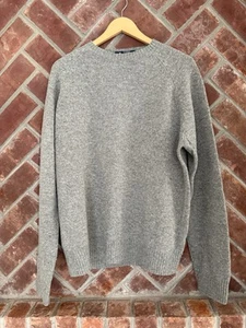 J. Crew Sweater Crewneck 100% Lambs Wool Gray L Classic Knit Pullover Men’s - Picture 1 of 6