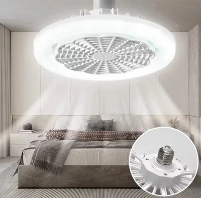Ventilatore a Soffitto con Luce LED, Bianco Con Telecomando - Immagine 1 di 4