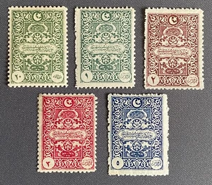 Turkey January 1922 Genoa Printing Postage Due Stamps MH* SG #AD91/AD95 - Picture 1 of 2