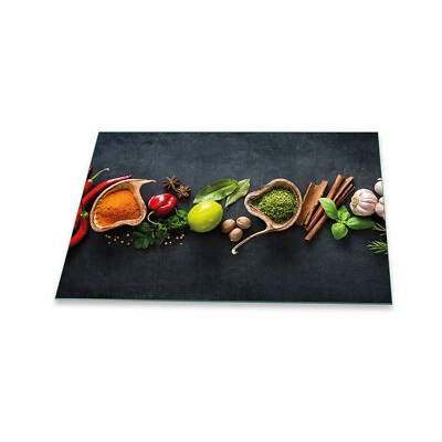 DECORWELT Herdabdeckplatte Abdeckung Ceranfeld Abdeckplatte Gewürze Schneidebrett Glas