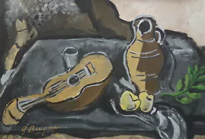 Rare unique Cubist still life painting, signed Georges Braque - Picture 1 of 9
