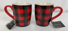 Ensemble de tasses de Noël Robert Stanley Northwood Lodge 2018 tasses à carreaux rouges noires neuves avec étiquettes