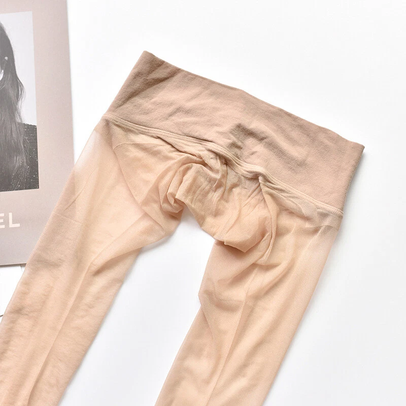 Medias de nailon brillantes sin costuras 1D ultrafinas de tacón transparente para mujer Foto 1 de 4