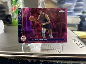 2024 Magic Johnson Topps Chrome Olympics PINK REFRACTOR #187 - USA - Picture 1 of 2