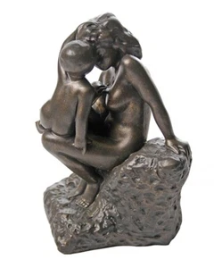 Young Mother Nuzzling Child Togetherness Motherhood Statue by Rodin 6H - Picture 1 of 3