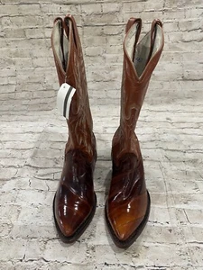 Cowtown Boots Womens Exotic eel Skin Western Cowboy Boots Sz 5 Leather - Picture 1 of 8
