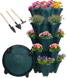 Vertical Planter 5 Tier Stackable Planters Garden Planters Strawberry Herb - Picture 1 of 8