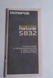 Olympus Microcasette Recorder Pearlcorder S832 Instruction Manual - Picture 1 of 6