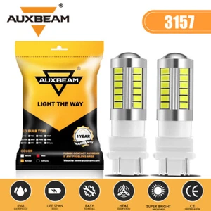 AUXBEAM 3156 3157 LED Reverse Backup Light Bulb Lamp Cool White Super Bright 2X - Picture 1 of 12