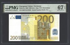 European Union / Germany 200 Euro 2002 P6x Prefix X  Uncirculated Grade 67
