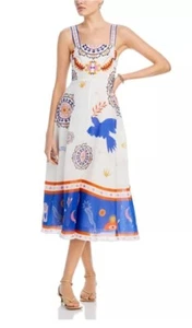 Johnny Was Luisa Abstract Linen Midi Dress Size Large NWT $ 375. - Bild 1 von 7