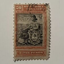 RARE ERROR 1899 ARGENTINA STAMP #142 WITH BLACK BOX FRAME SHIFTED TO LEFT