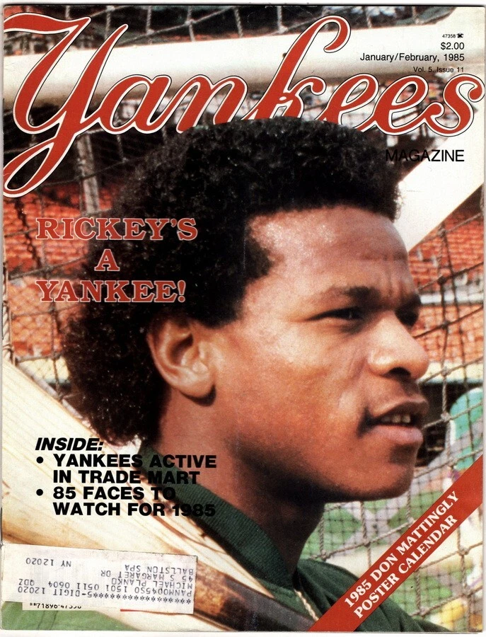 Yankees Magazine, Rickey's A Yankee, Vol 5, No. 11, Jan/Feb 1985, Calendar Intac - Image 1 of 1