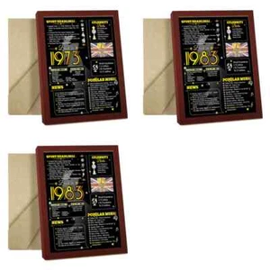 Back in 1963 1973 1983 Poster Framed UK Party Decoration Birthday Fun Gift - Picture 1 of 6