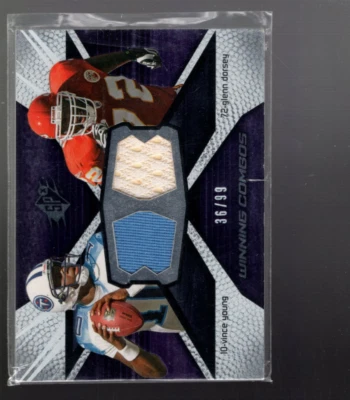 A9754- 2008 SPx Winning Combos 99 #WC94 Vince Young Glenn Dorsey Jersey /99 - Image 1 of 2