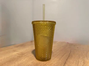 Starbucks Japan Yellow Bling Grande 16oz Studded Cup Tumbler - Picture 1 of 1