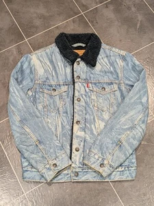 Levi's X Justin Timberlake Fresh Leaves Small Sherpa Lined Trucker Denim Jacket - Picture 1 of 16