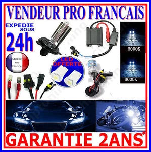 KIT DE CONVERSION XENON HID AMPOULE H4 8000K 35W LAMPE FEUX DE CROISEMENT PHARE - Picture 1 of 6