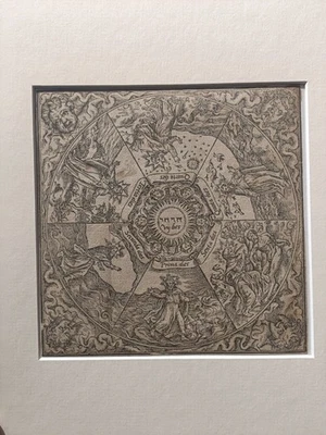 Old Master Print God Creating The World Dutch Woodcut 1550 - Image 1 of 3