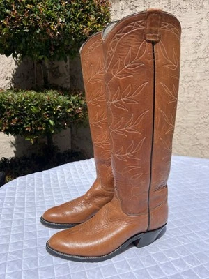 Olathe 20” Tall USA Buckaroo Brown Polo Cowboy Western Ranch Boots Size 10 B - Imagem 1 de 4