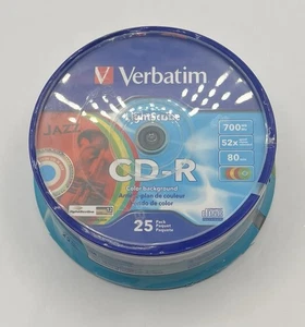 NEW Verbatim Digital Lightscribe CD-R 25 Pack Recordable Color Background SEALED - Afbeelding 1 van 2