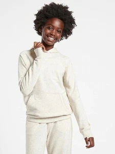 Athleta Girl In Your Element Textured Hoodie in Oatmeal Speckled, Size 12 - Picture 1 of 4