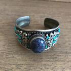 Vintage Turquoise Cuff Bracelet Made in Nepal