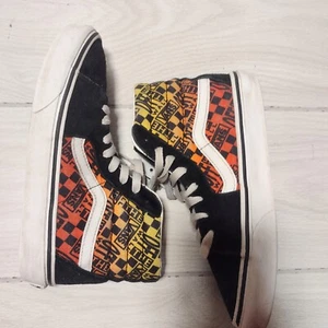 Vans Sk8 Hi Shoes Mens Size 4 Reissue Flame High Top Sneakers 721356 Black - Picture 1 of 8