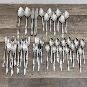 Lot of 36 Oneida SSS Our Rose Stainless Flatware Silverware Mix Fork Knife Spoon - Picture 1 of 12