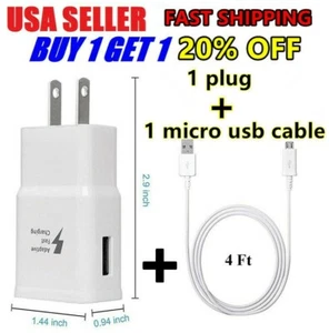 Fast Rapid Wall Charger Charging Cable Cord For Samsung Galaxy J3 J7 Phone White - Picture 1 of 3