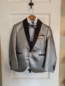 5-Piece Silver and Black Formal Suit - Boy's 5 - Picture 1 of 11