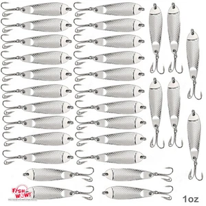 30 piezas de pescado ¡WOW! Cucharas martilladas plata gancho agudos de plantilla de fundición de 1 oz - Imagen 1 de 7