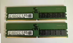 Samsung 2x 32GB 64GB 4800MHz DDR5 ECC UDIMM PC5-4800B-E M324R4GA3BB0-CQK Unbuffe - Bild 1 von 1